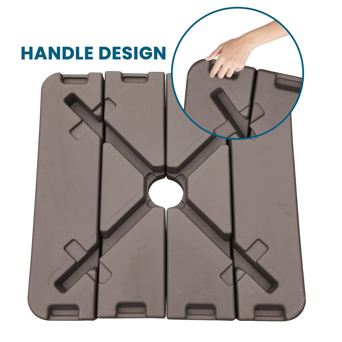 4 Pieces 243 lbs Coffee Patio Square HDPE Umbrella Base