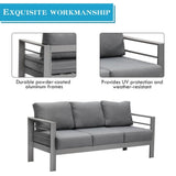 4 Pieces 5 Seat Patio Outdoor Sofa Set With End Side Coffee Table