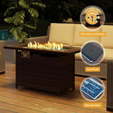 4 Pieces Aluminum Patio Furniture Set with 40" Fire Pit Table