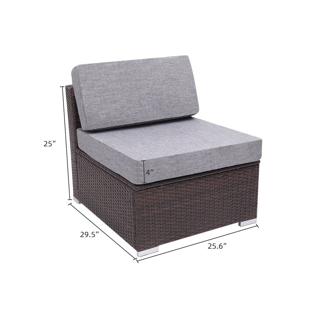 4 Pieces Patio PE Wicker Rattan Sofa Set