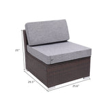 4 Pieces Patio PE Wicker Rattan Sofa Set