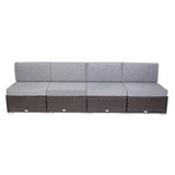 4 Pieces Patio PE Wicker Rattan Sofa Set