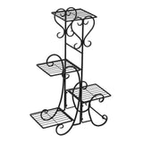 4 Potted Square Flower Metal Shelves Plant Pot Stand Decoration for Indoor Outdoor Garden