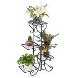4 Potted Square Flower Metal Shelves Plant Pot Stand Decoration for Indoor Outdoor Garden
