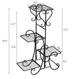 4 Potted Square Flower Metal Shelves Plant Pot Stand Decoration for Indoor Outdoor Garden