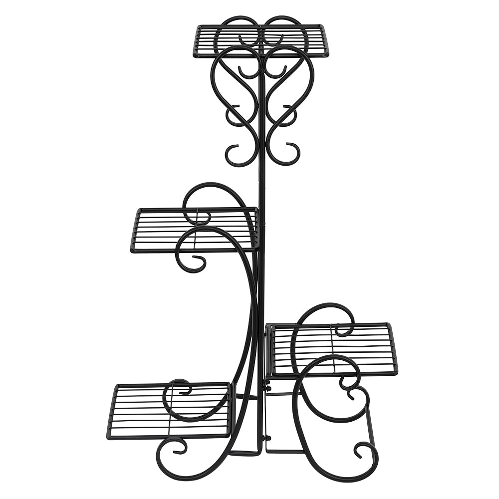 4 Potted Square Flower Metal Shelves Plant Pot Stand Decoration for Indoor Outdoor Garden