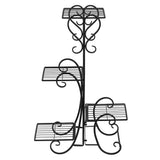 4 Potted Square Flower Metal Shelves Plant Pot Stand Decoration for Indoor Outdoor Garden