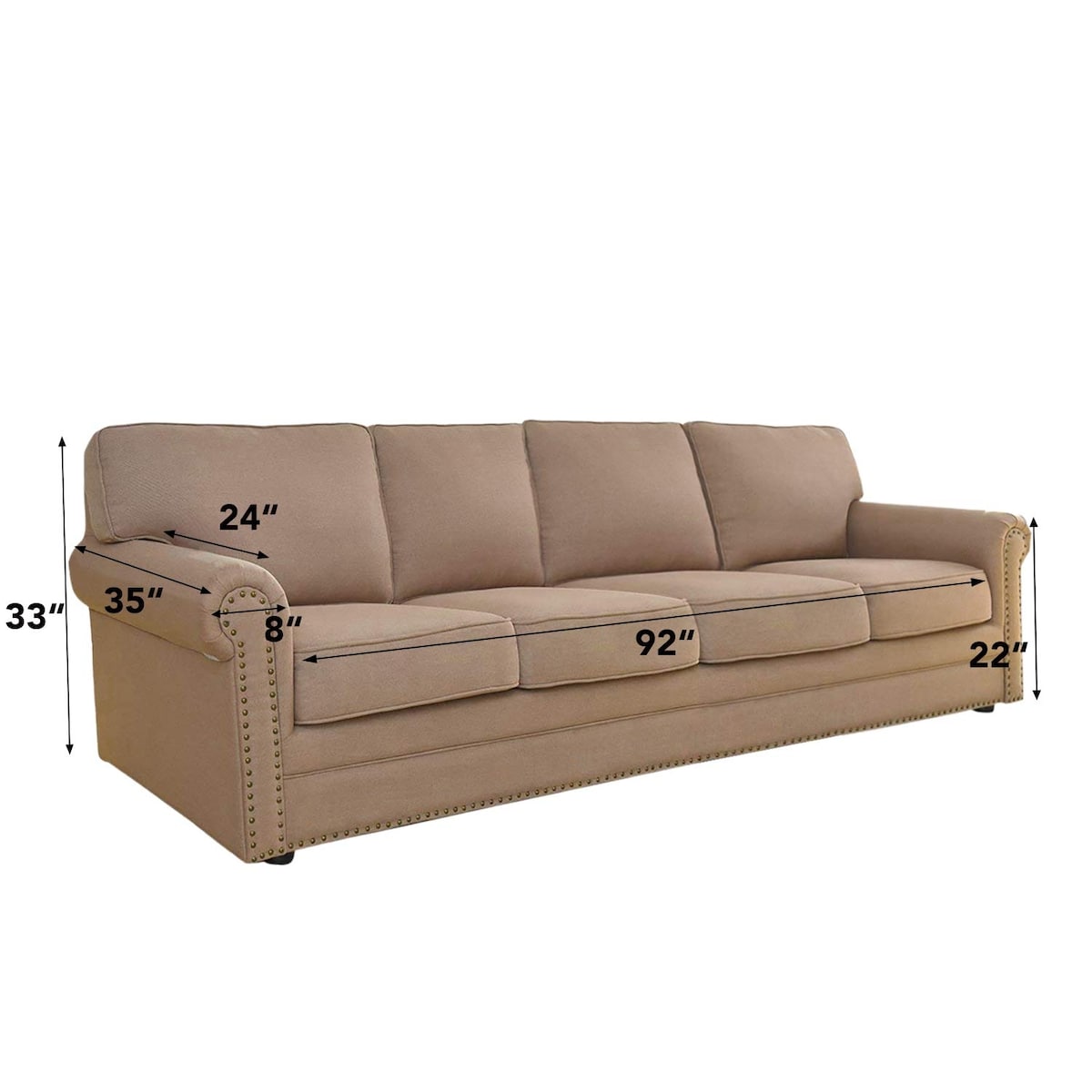 4 Seater Sofa Slipcover Reversible Sofa Cover Water Resistant Couch Cover with Foam Sticks Elastic Straps Furniture Protector