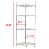 4-Shelf Corner Shelf Rack Adjustable Storage Display Rack