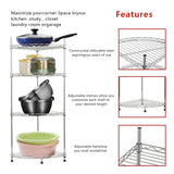 4-Shelf Corner Shelf Rack Adjustable Storage Display Rack