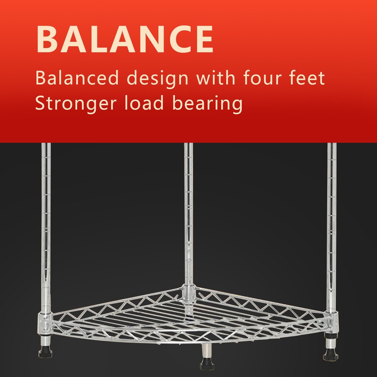 4-Shelf Corner Shelf Rack Adjustable Storage Display Rack