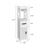 4-Tier Bathroom Standing Shelf Storage Closet Organizer Free Standing Shelves Rack Cabinet with 2 Doors