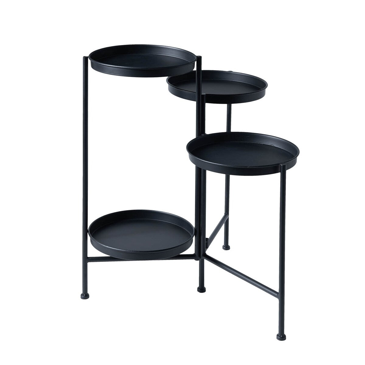 4 Tier Black Iron Plant Stand