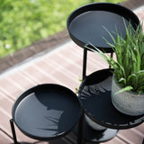 4 Tier Black Iron Plant Stand