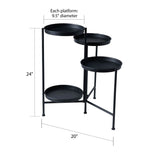 4 Tier Black Iron Plant Stand