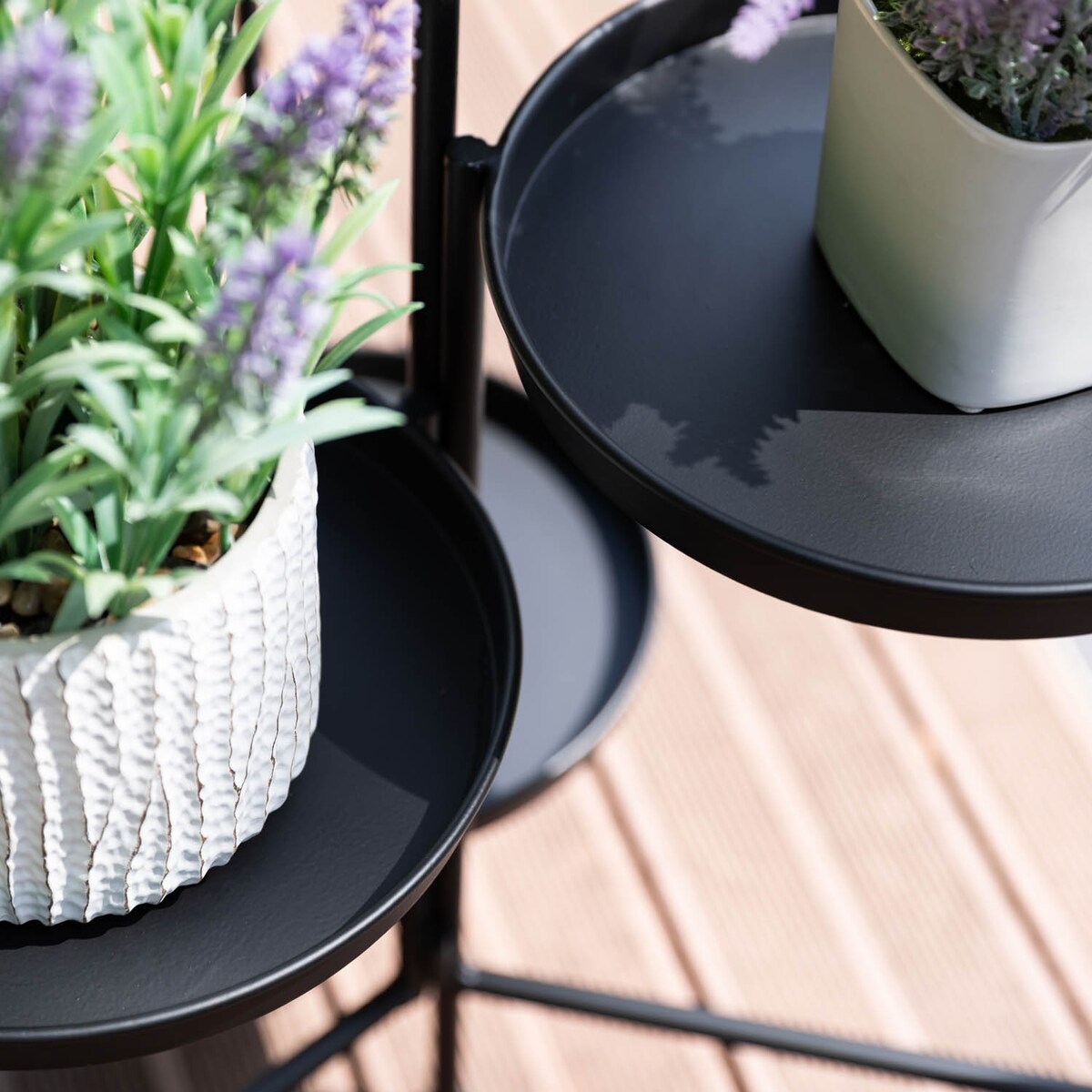 4 Tier Black Iron Plant Stand