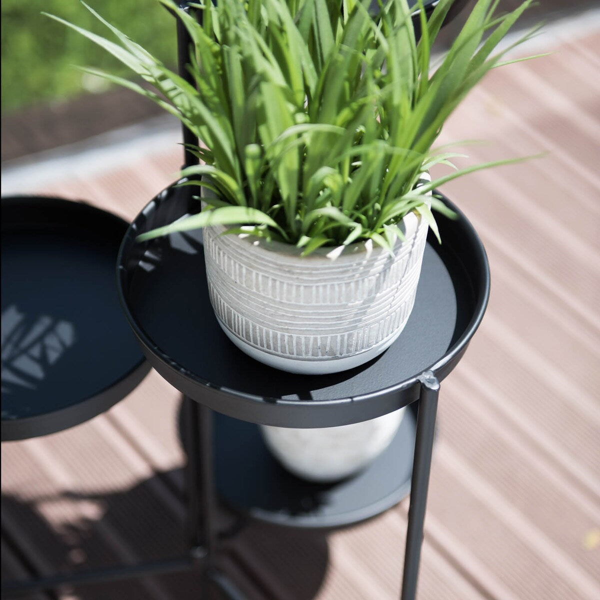 4 Tier Black Iron Plant Stand