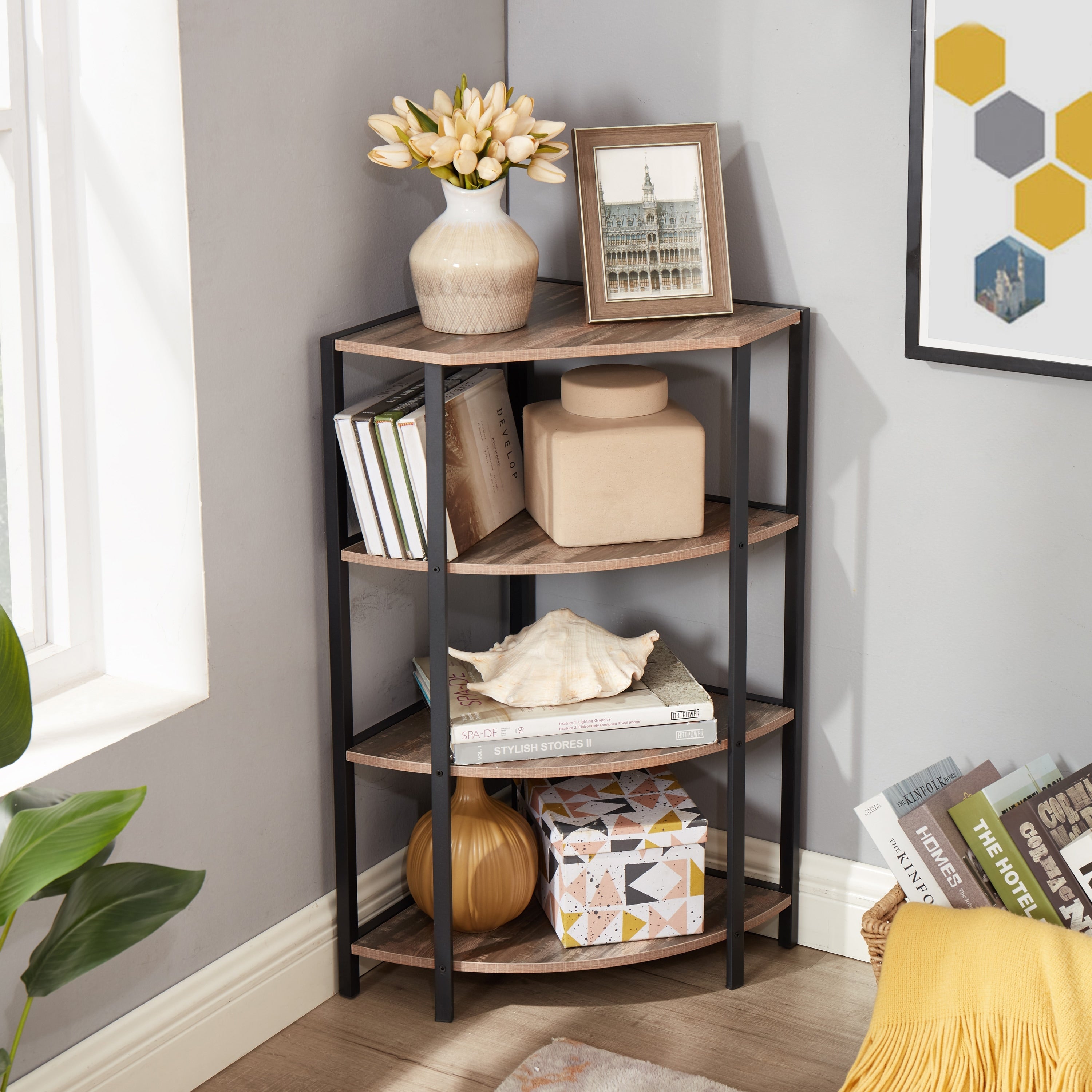 Corner Open Bookshelf