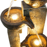 4-Tier Outdoor Water Fountains w/LED Lights - Floor Standing Fountain