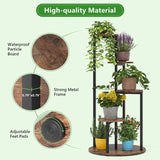 4-Tier Plant Stand Indoor, Wood Plant Flower Shelf Holders for Balcony