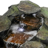4 Tier Waterfall Fountain Rockery Water Fountain Pump Outdoor Garden - 29'' - N/A
