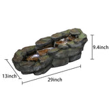 4 Tier Waterfall Fountain Rockery Water Fountain Pump Outdoor Garden - 29'' - N/A