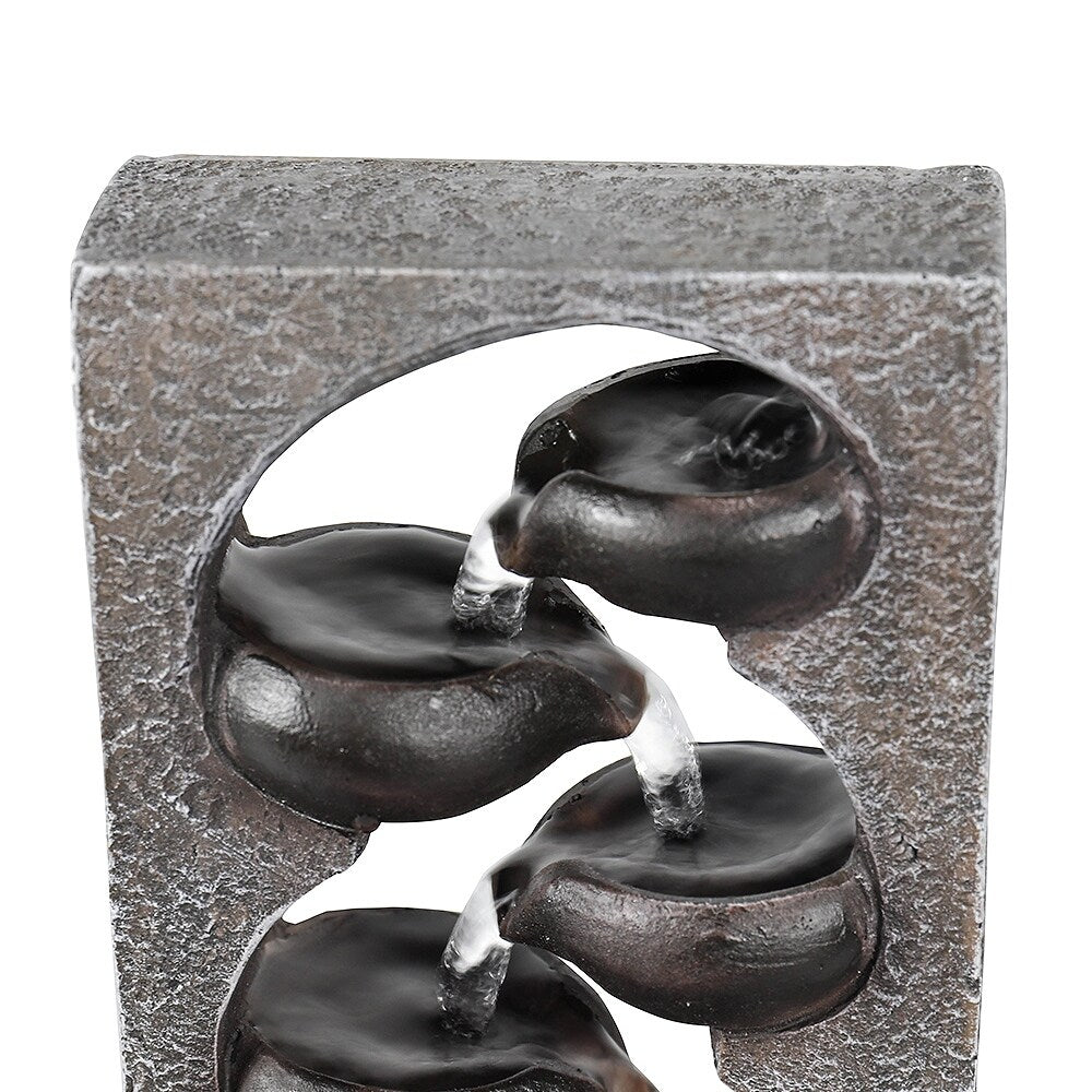 4 Tiered Cascading Tabletop Water Fountain with LED Lights