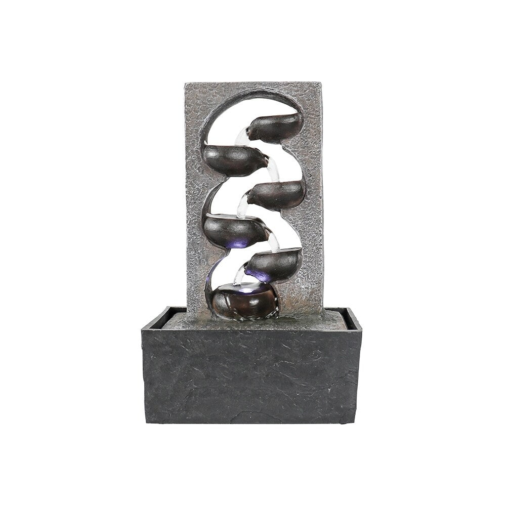 4 Tiered Cascading Tabletop Water Fountain with LED Lights
