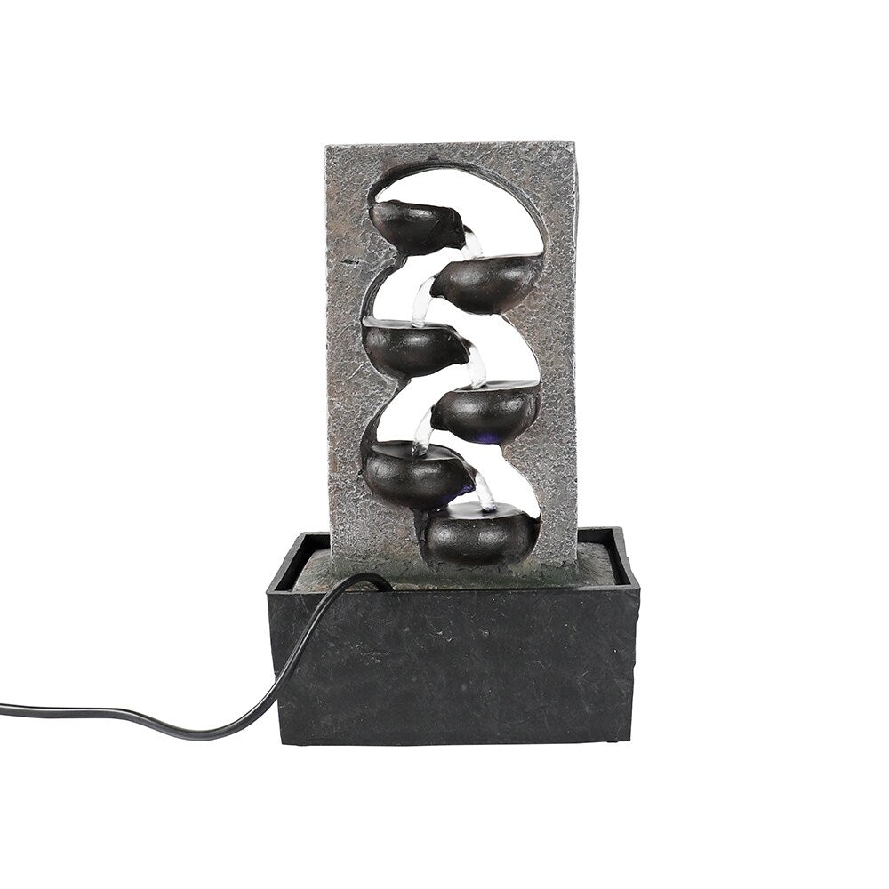 4 Tiered Cascading Tabletop Water Fountain with LED Lights