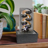 4 Tiered Cascading Tabletop Water Fountain with LED Lights