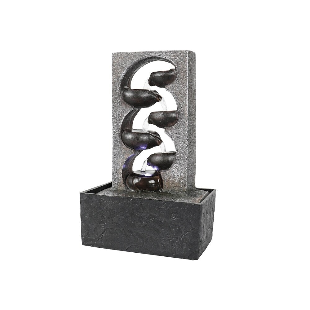 4 Tiered Cascading Tabletop Water Fountain with LED Lights
