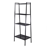 4 Tiers Iron Bookshelf Bookcase Black