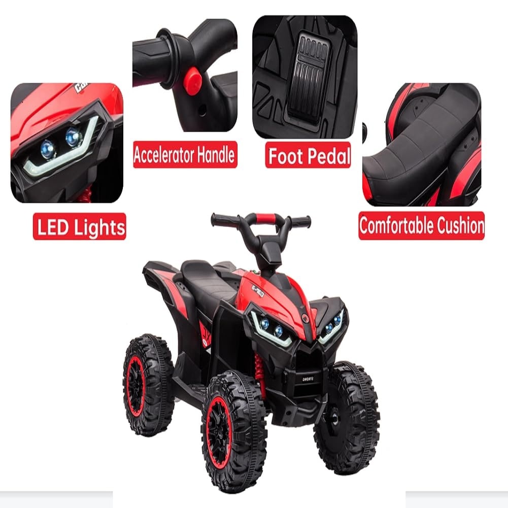 4-Wheeler Off-Road 4WD Car Toy 12V Kids Ride-On Electric ATV