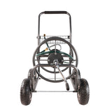 4 Wheels Portable Garden Hose Reel Cart with Storage Basket - 4 Wheels