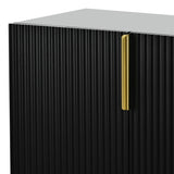 4-door Sideboard Buffet Cabinet with Gold Metal Handle - 60"L x 15.2"W x 31.5"H