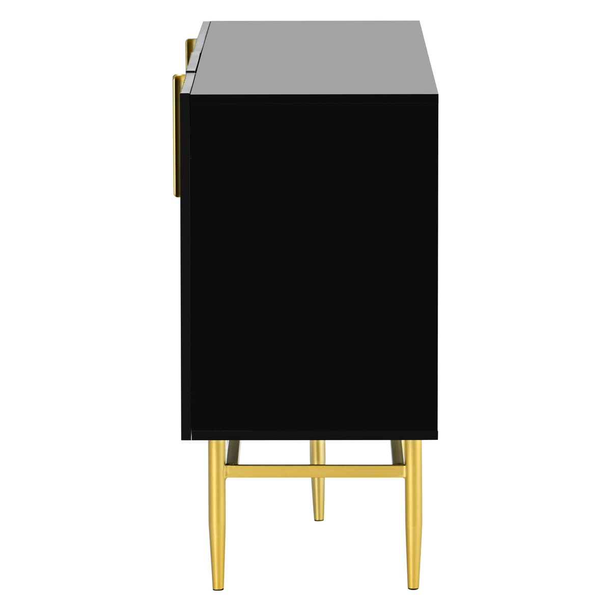 4-door Sideboard Buffet Cabinet with Gold Metal Handle - 60"L x 15.2"W x 31.5"H