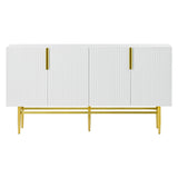 4-door Sideboard Buffet Cabinet with Gold Metal Handle - 60"L x 15.2"W x 31.5"H