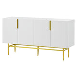 4-door Sideboard Buffet Cabinet with Gold Metal Handle - 60"L x 15.2"W x 31.5"H
