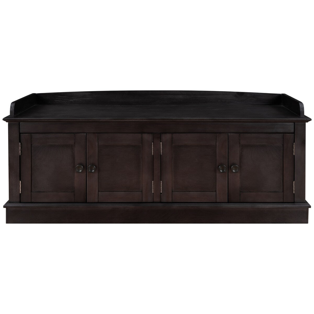 4-door Storage Bench with Adjustable Shelves and Removable Cushion - 42.7"L x 15.9"W x 17.4"H
