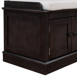 4-door Storage Bench with Adjustable Shelves and Removable Cushion - 42.7"L x 15.9"W x 17.4"H