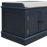 4-door Storage Bench with Adjustable Shelves and Removable Cushion - 42.7"L x 15.9"W x 17.4"H