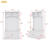 4-in-1 Hall Tree with Storage Shoe Bench for Entryway and Hallway