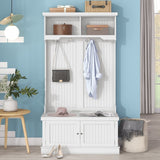 4-in-1 Hall Tree with Storage Shoe Bench for Entryway and Hallway