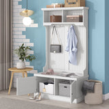 4-in-1 Hall Tree with Storage Shoe Bench for Entryway and Hallway