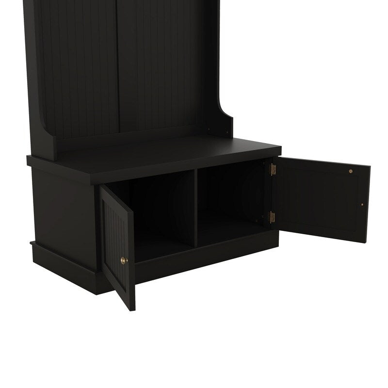 4-in-1 Hall Tree with Storage Shoe Bench for Entryway and Hallway