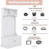 4-in-1 Hall Tree with Storage Shoe Bench for Entryway and Hallway