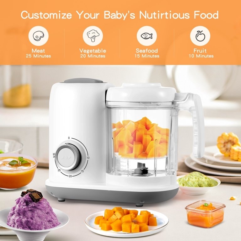 4-in-1 Mini Baby Food Maker Food Processor Blender Cook healthy Toddler Feeding