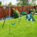 4 in 1 Outdoor Playground Large Children Metal Swing Set for Age 3 Up