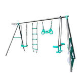 4 in 1 Outdoor Playground Large Children Metal Swing Set for Age 3 Up
