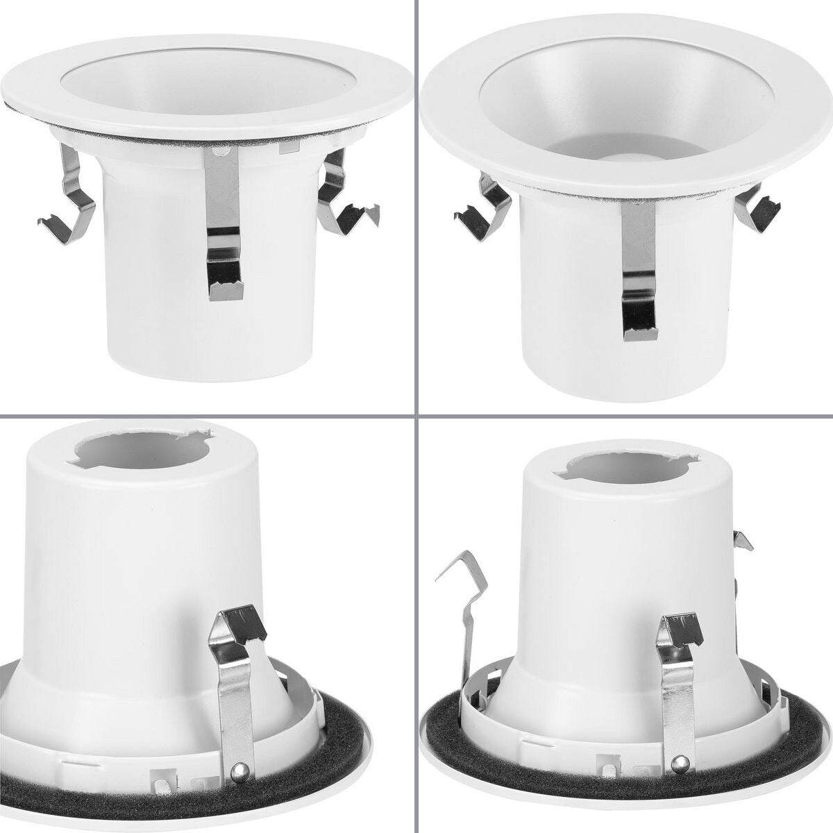 4 in. Satin White Recessed Open Trim for 4 in. Housing - Medium